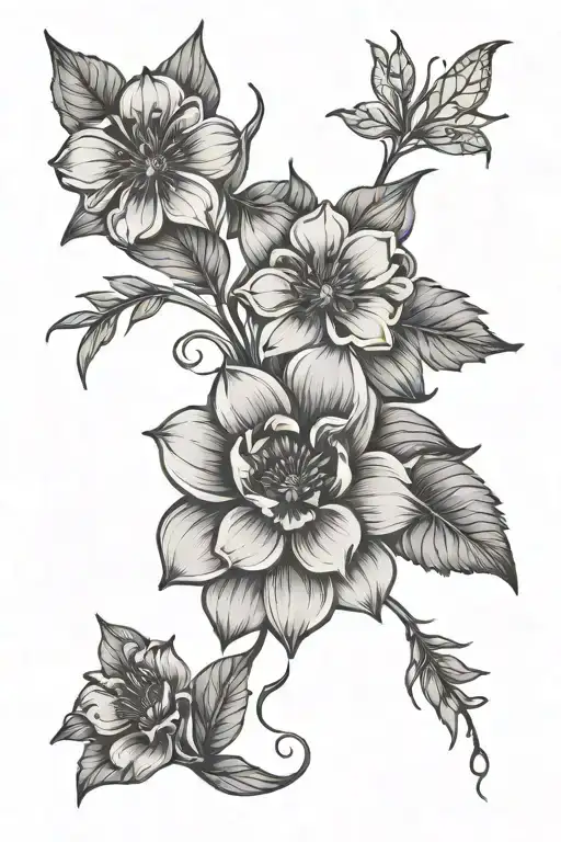 Simple Line Tattoo Design Combining