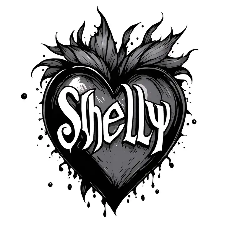 The Name Shelly Drawn As A Heart
