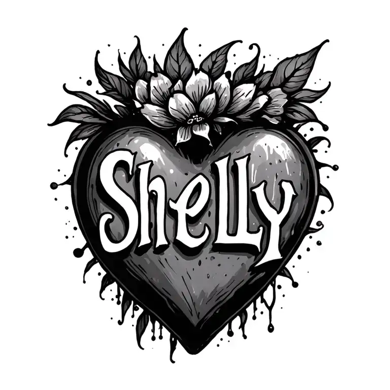 The Name Shelly Drawn As A Heart