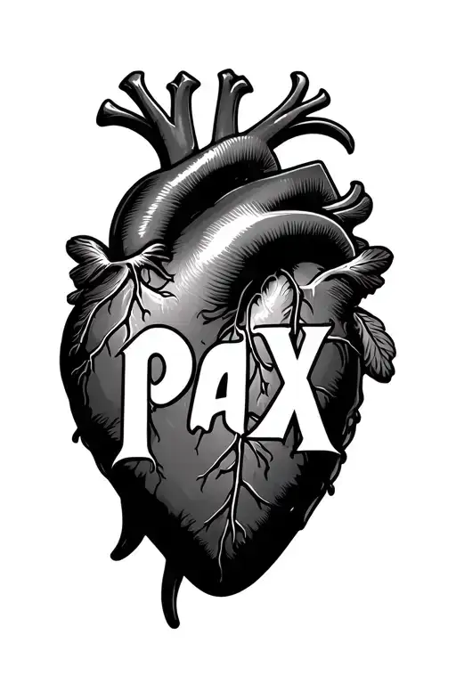Heart Symbol With The Text Pax