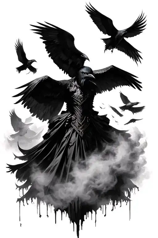 Bloodborne Eileen The Crow Surrounded By Fog And Crows