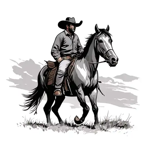 Cowboy On A Horse