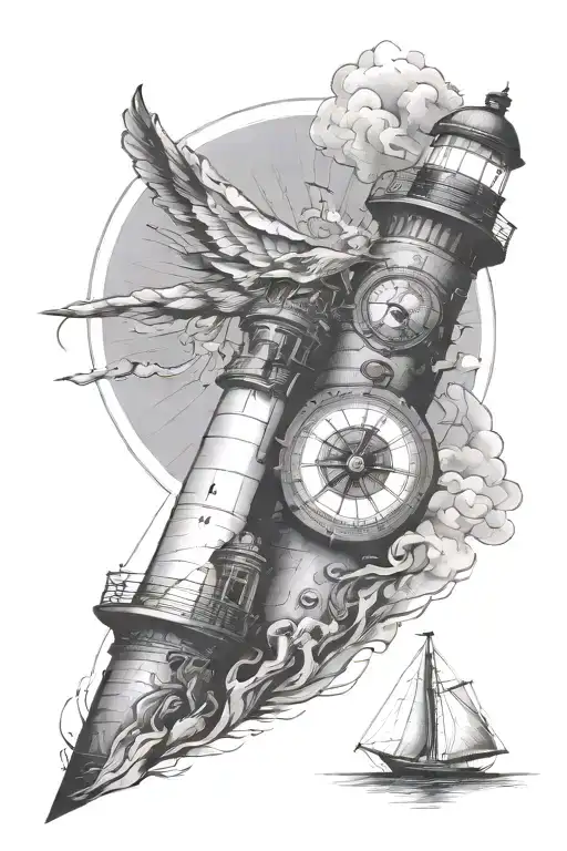 Lighthouse With Compass