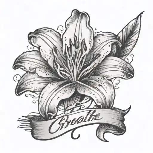 A Lily With Water Ripples And The Words Just Breathe In Cursive