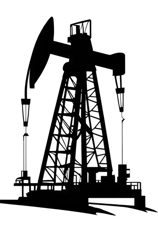 Oil Drilling Rig Silhouette