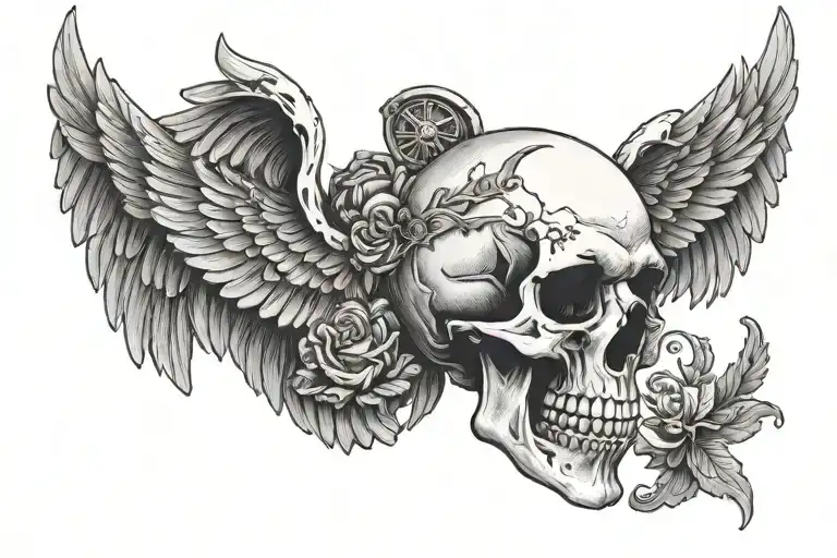 Skull Angel Wings