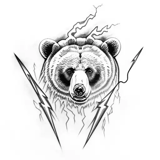 Bear Made Of Lightning Bolts
