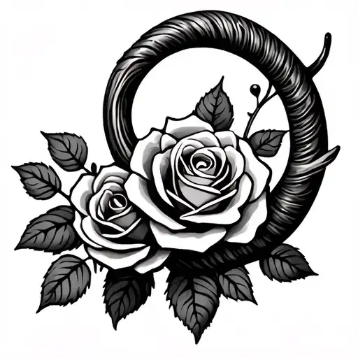 Italian Horn With Roses