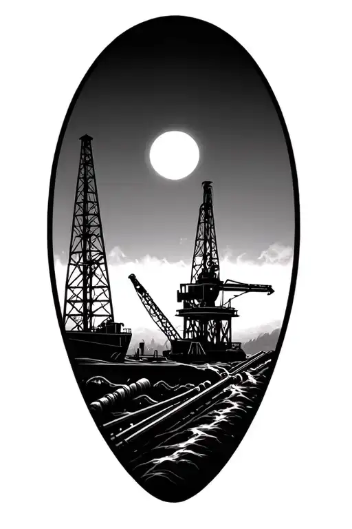 Create A Tattoo Of Oil Rigs And Pipelines