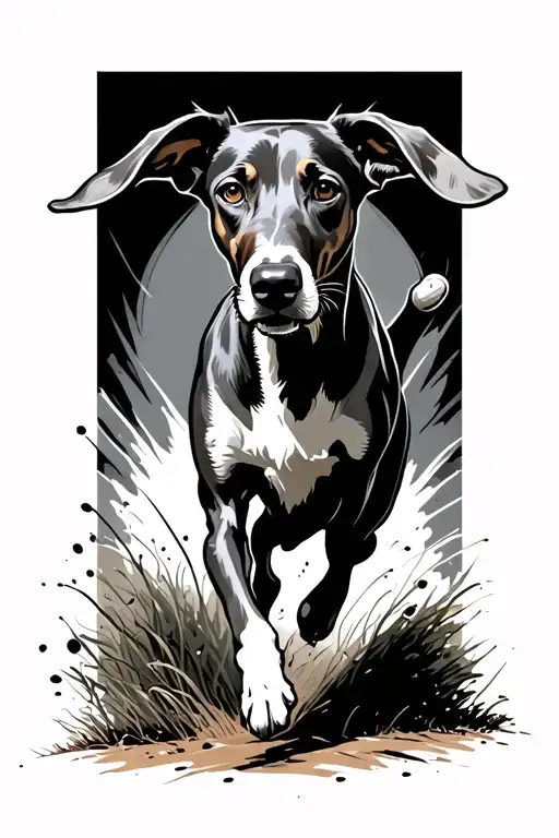 Lurcher Running From Side