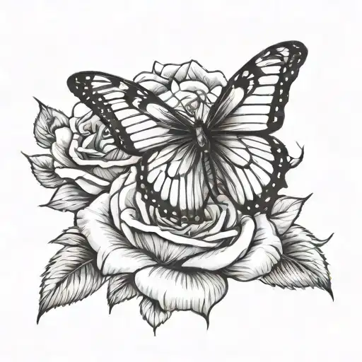 Rose And Butterfly