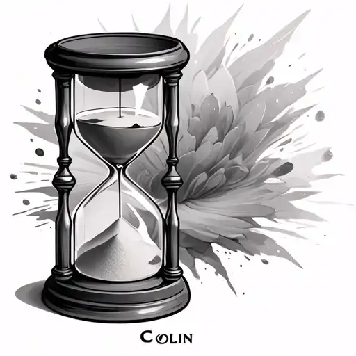 Hourglass With All Sand In The Bottom Chamber With The Name Colin