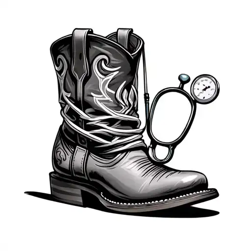 Cowboy Boot Wrapped In Stethescope