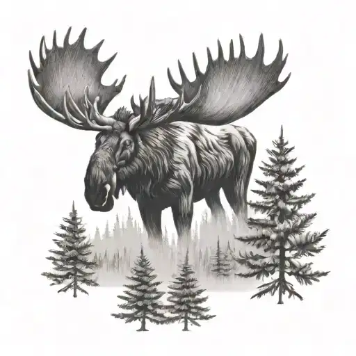 Moose Mountain Firs In A Maple Leaf