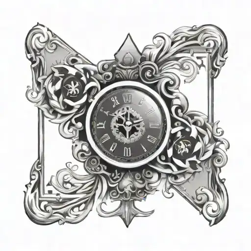 Ace Card Featuring Clock Surrounded