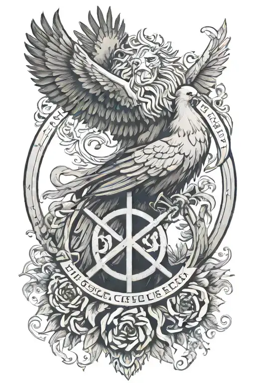 A Peace Sign With A Dove And A Lion Surrounded By The Words Si Pacem Para Bellum