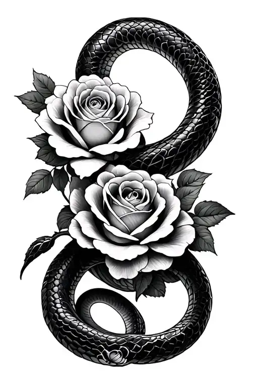 Snake And Roses