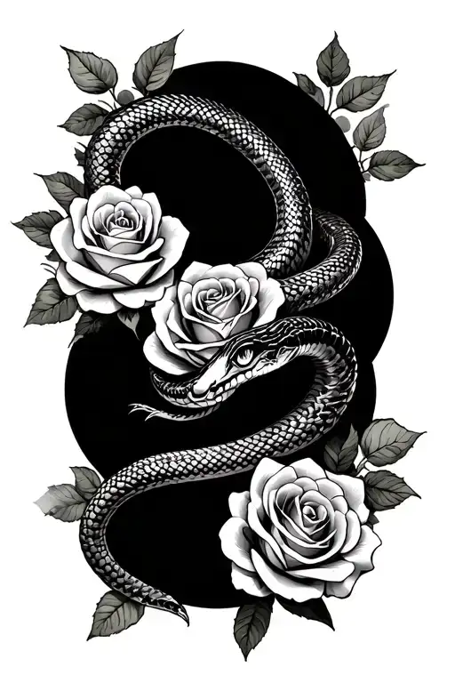 Snake And Roses