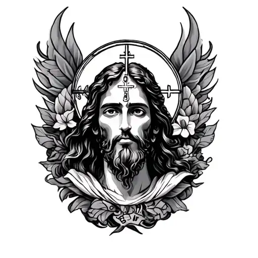 Full Sleeve Tattoo Featuring Religious Designs