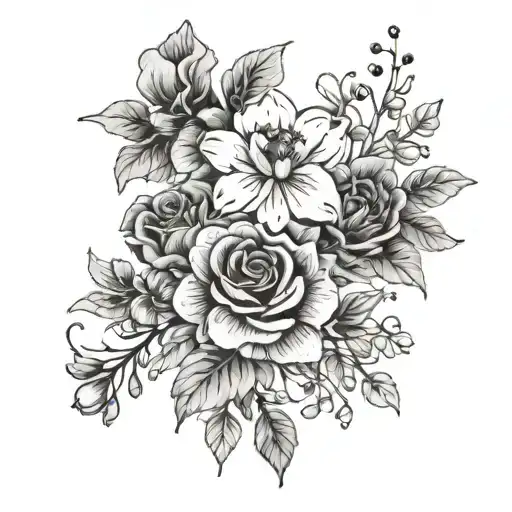 Delicate Flowers To Cover Up A Small Word