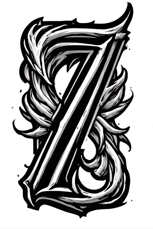 Letter Z In The Style Of Bones