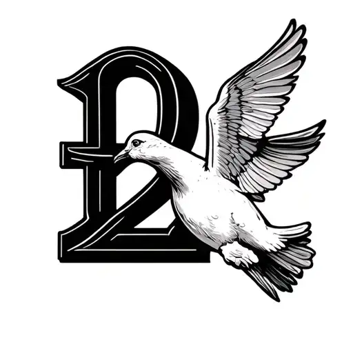 Number 2 And A Letter H In A Dove
