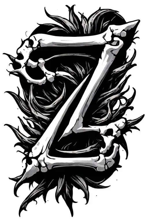 Letter Z Made Of Bones