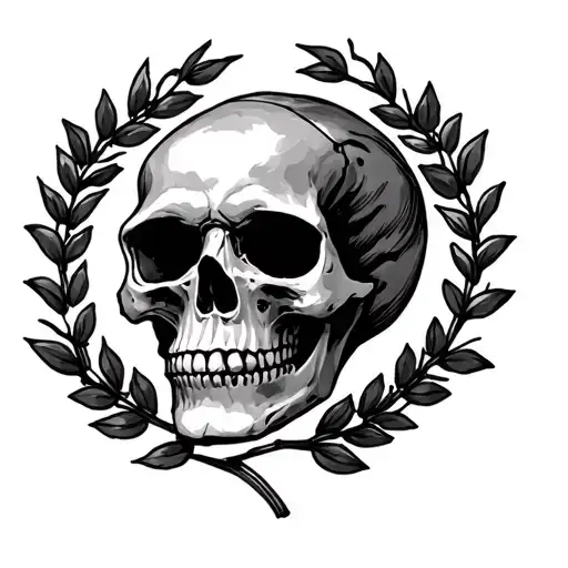 Skull With Laurel Wreath