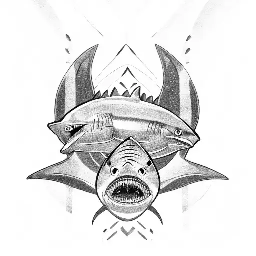 Polynesian Style Shark And Turtle