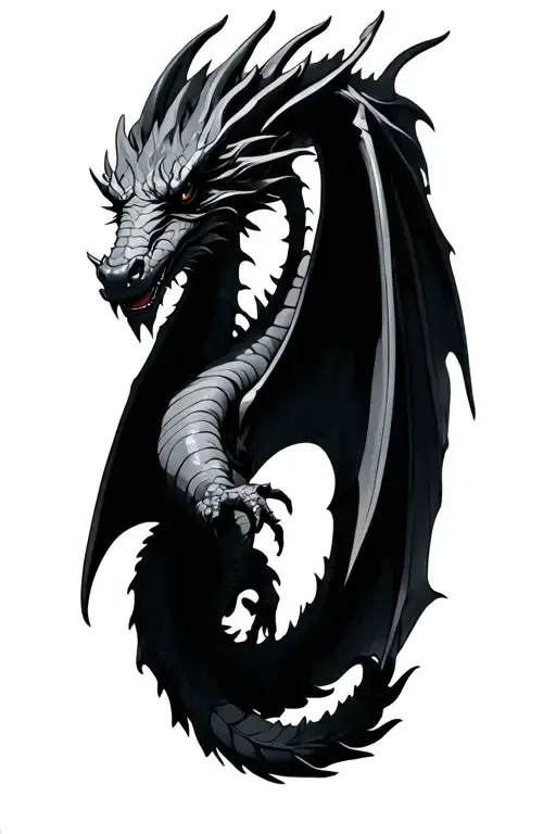Dragon With Folded Wings