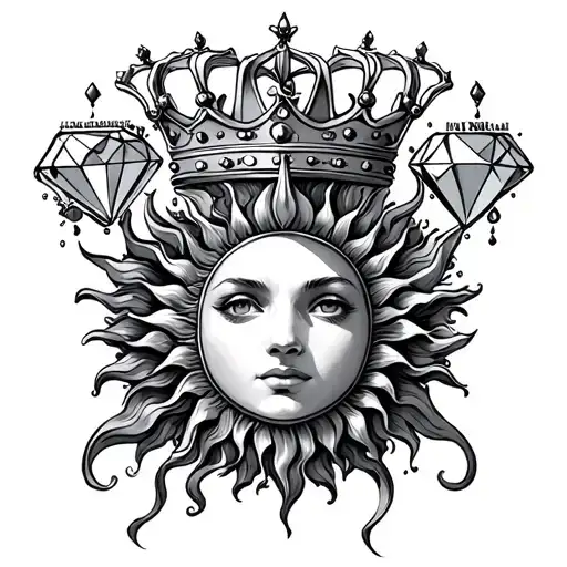 Sun And Crown And Diamond