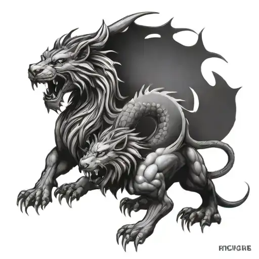 Dragon And Lion Standing