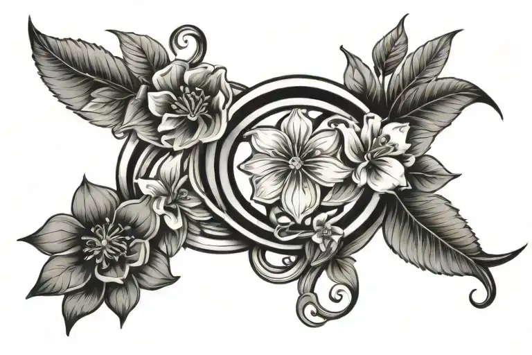 Infinity Symbol For Twins Boy And Girl With Orchard Flower