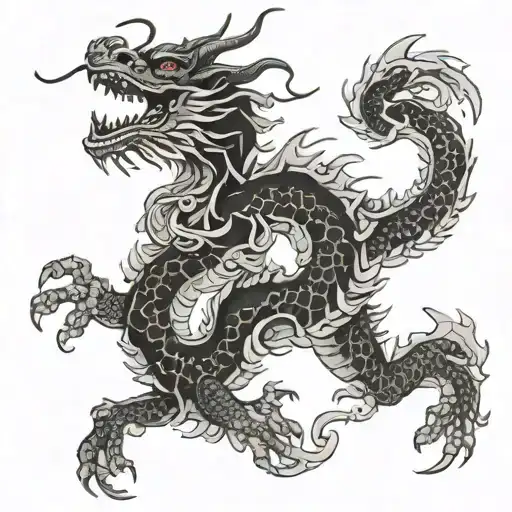 Japenese Flowers Dragon