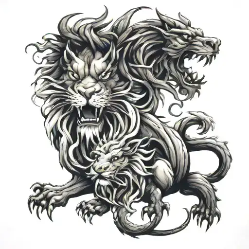 Dragon And Lion Strong Bond