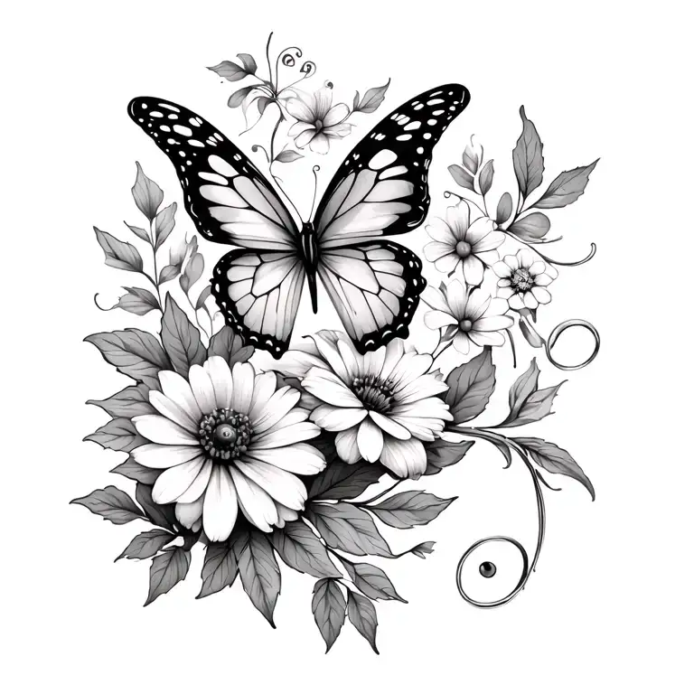 Flowers Butterfly Letters