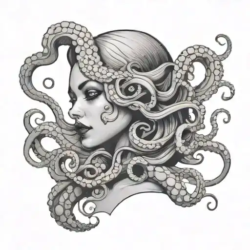 Octopus And Women Face
