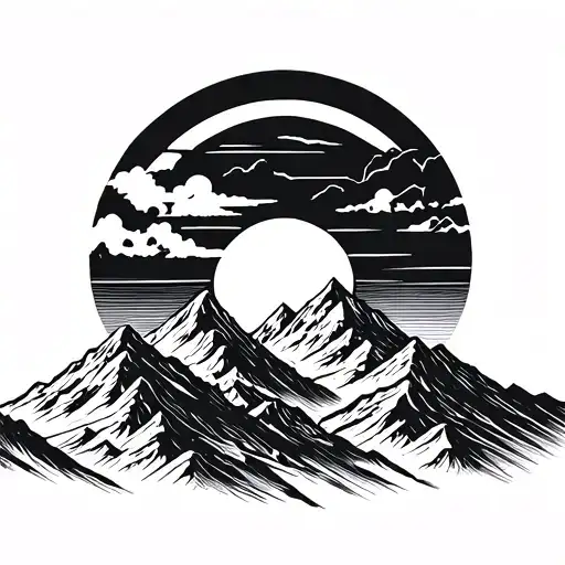 Kyrgyz Sun Rising Over Moutains