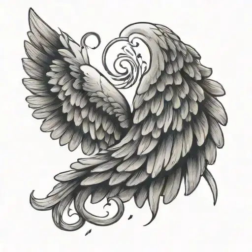 Small Angel Wings With Writing Underneath