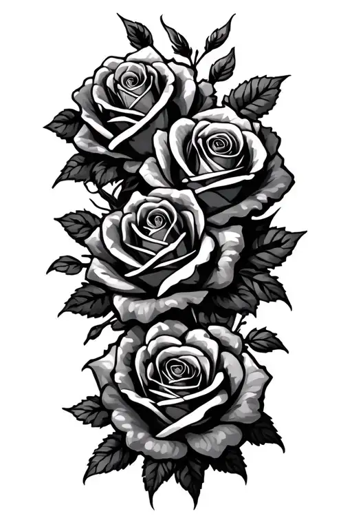 Barbell Surrounded By Roses