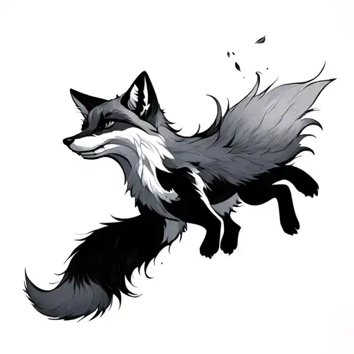 Kitsune Fox Landing Minimal Style