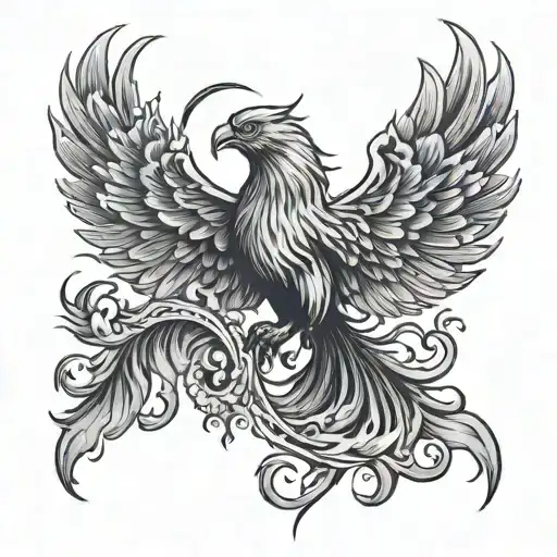 Moon Rising Phoenix From Fire