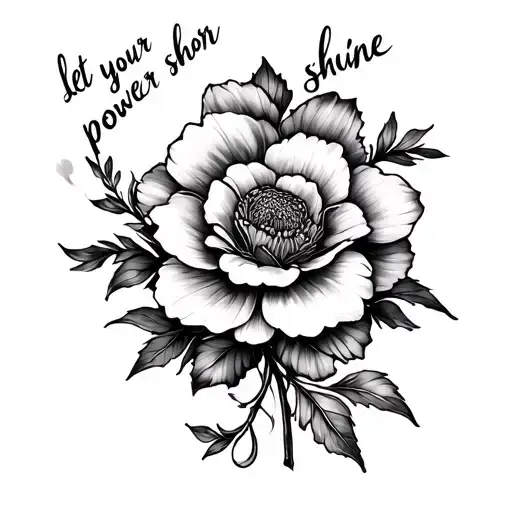 Tangled Flower With Quote Let Your Power Shine On Arm