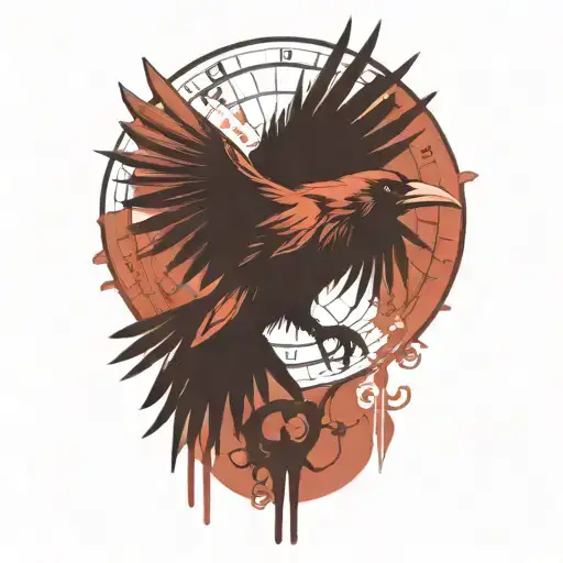 Gothic Crow Clock