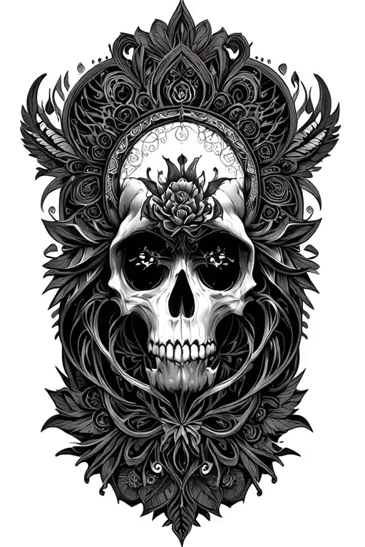 Gothic Mandala Design Incorporating Elements