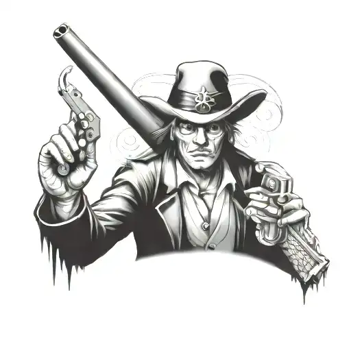 Fairy Holding A Gun And Cigar