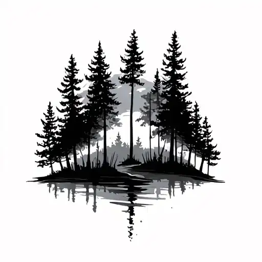 Forest Silhouette Surrounded