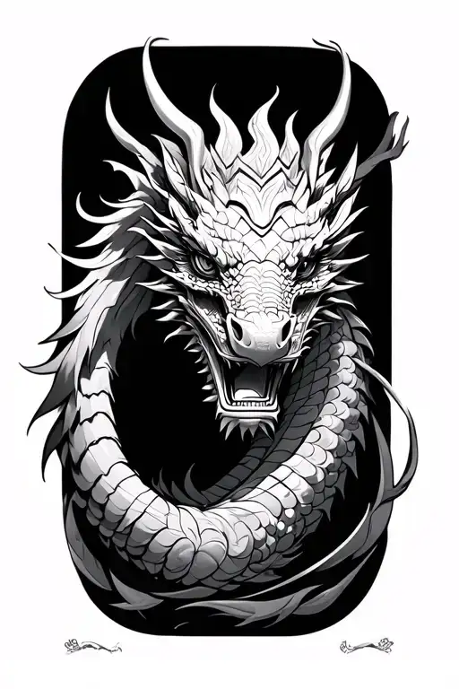 Egyptian Hiregliphics And Japanese Dragon