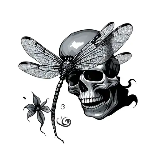 Skull And Dragonfly