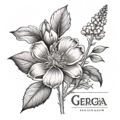 June Birth Flower With The Name Georgia In The Stem